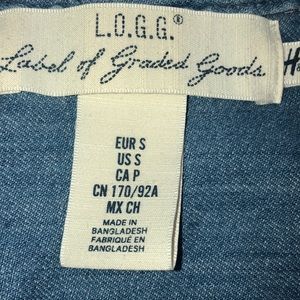 Men’s H&M short sl. straight hem med wash denim
